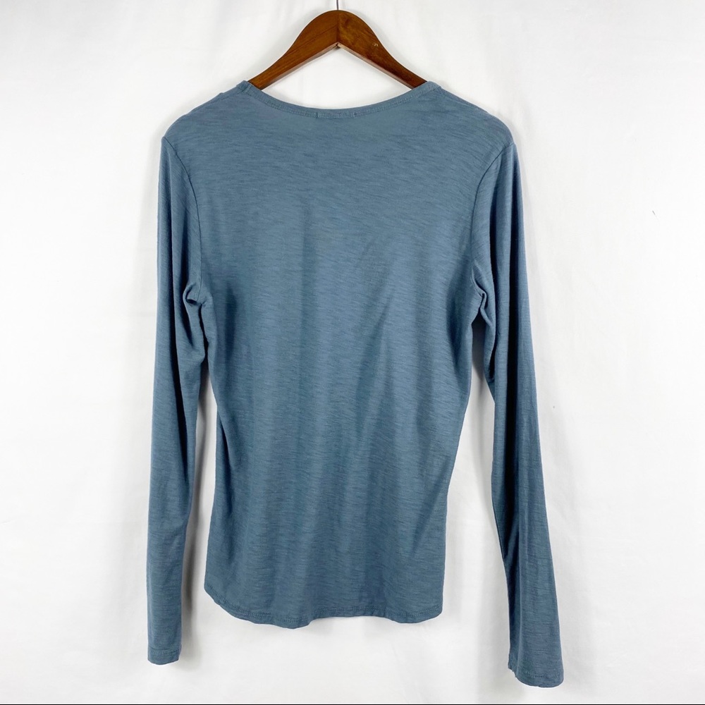 JAMES PERSE Long Sleeve Crew Neck Shirt Blue NWT in Size Large - Picture 5 of 5